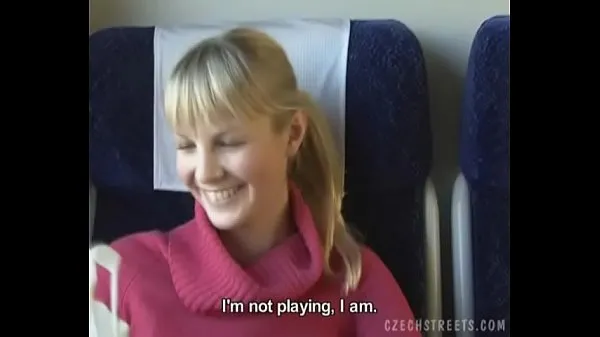 Fresh Czech streets Blonde girl in train new Movies