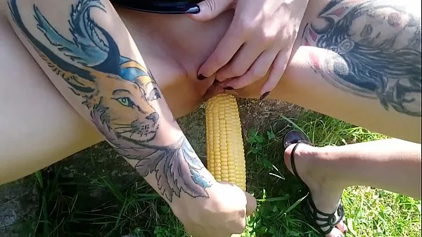 Fresh Lucy Ravenblood fucking pussy with corn in public new Movies