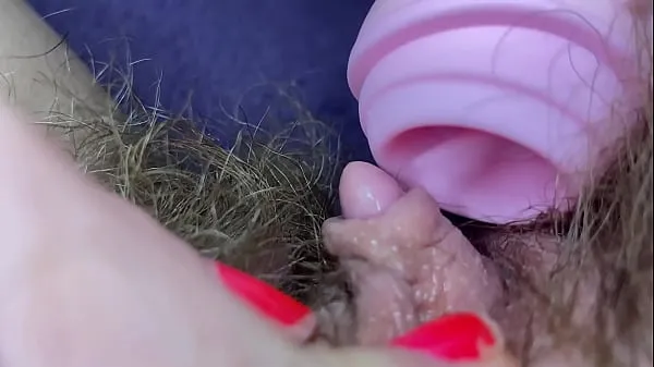 Fresh Testing Pussy licking clit licker toy big clitoris hairy pussy in extreme closeup masturbation new Movies