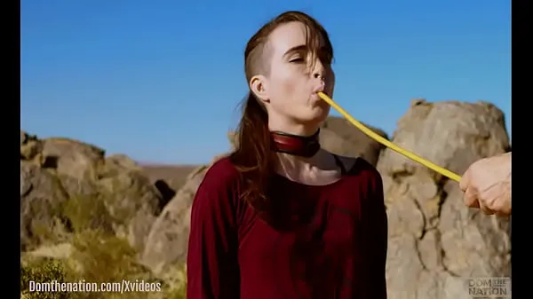 Fresh Petite, hardcore submissive masochist Brooke Johnson drinks piss, gets a hard caning, and get a severe facesitting rimjob session on the desert rocks of Joshua Tree in this Domthenation documentary new Movies