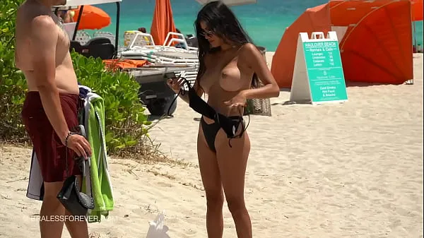 Fresh Huge boob hotwife at the beach new Movies